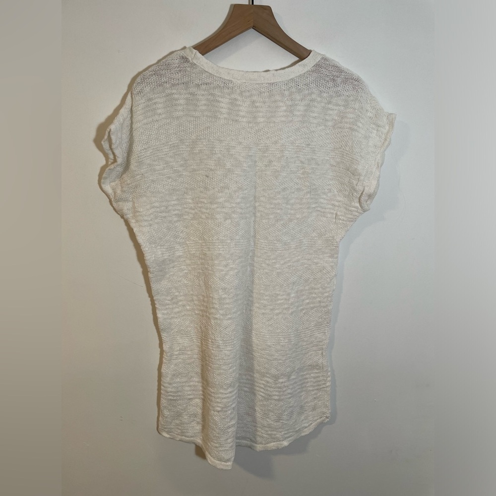Moth Anthropologie White Cotton Slub Knit Short
Dolman Sleeve High Low Tunic Med - Picture 4 of 9